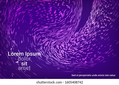 Flat particles of fluid dynamics for wallpaper design.  Holiday concept. Flat design style.  Colorful vector illustration for poster design.