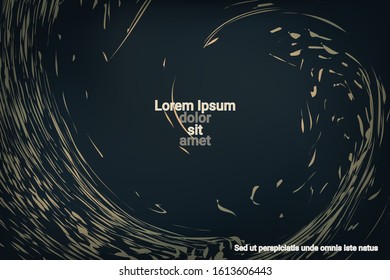 Flat particles of fluid dynamics for wallpaper design.  Holiday concept. Liquid wave modern background. Vector business illustration.