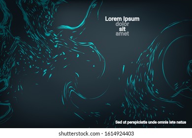 Flat particles of fluid dynamics for wallpaper design.  Holiday concept. Liquid wave modern background. Colorful vector illustration for poster design.