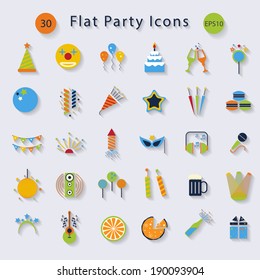 Flat Party icons  .Vector design