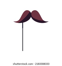 bigote de fiesta plana sobre blanco