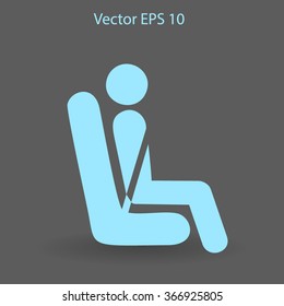 Flat passenger icon. Vector