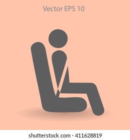 Flat passenger icon. Vector