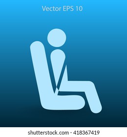 Flat passenger icon. Vector