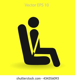 Flat passenger icon. Vector