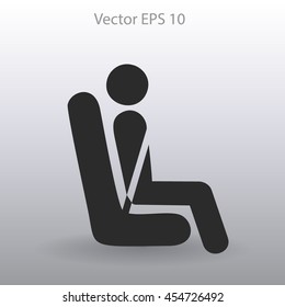 Flat passenger icon. Vector