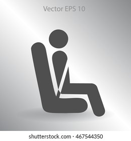 Flat passenger icon. Vector