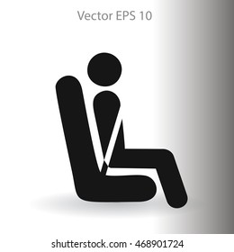 Flat passenger icon. Vector