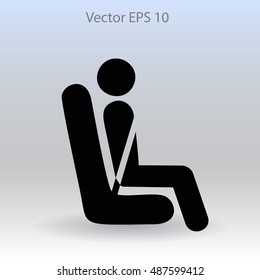 Flat passenger icon. Vector