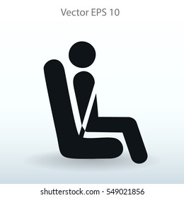 Flat Passenger Icon. Vector