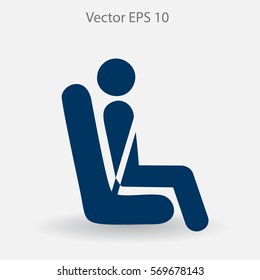 Flat passenger icon. Vector