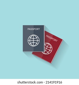 Flat passport web icon