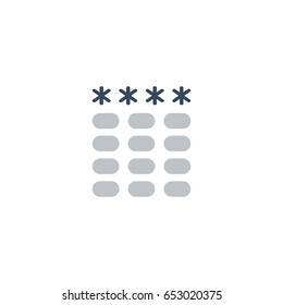 Flat Password Element. Vector Illustration Of Flat Keypad  Isolated On Clean Background. Can Be Used As Password, Keypad And Security Symbols.