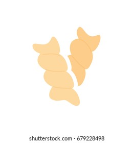 Flat pasta icon. Vector illustration isolated on a white background. Simple color pictogram of pasta.