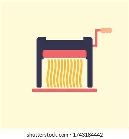 Flat Pasta maker machine illustration on lightbackground