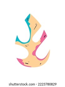 flat pastel leaf illustration over white