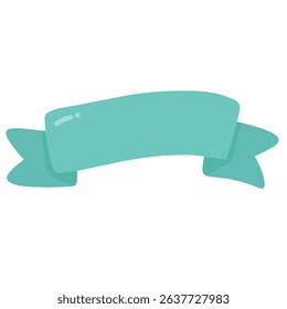 Flat pastel teal ribbon banner ideal for baby showers, party invites, banners, or event-themed designs. Great for commercial or creative use.
