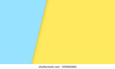 Flat pastel two paper cut background template with light blue and yellow tone colors. Design use for wallpaper, text place, social media, and digital industry. Eps10 vector