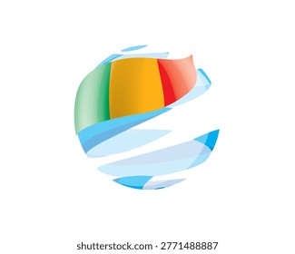 Flat of patriotic globe featuring waving Malian flag design