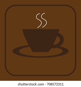A flat pattern of a coffee cup. Illustration for a cafe. Image for web designer.