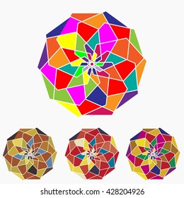 Flat pattern. Colored geometric ornament tiles. Eps10