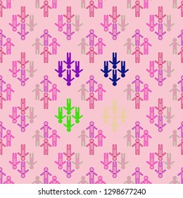 Flat pattern - colorful people background.