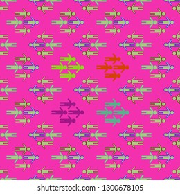 Flat pattern - colorful people background.