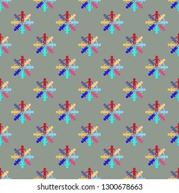 Flat pattern - colorful people background.