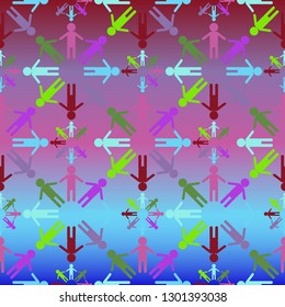 Flat pattern - colorful people background.