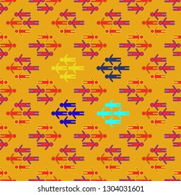 Flat pattern - colorful people background.