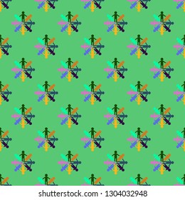Flat pattern - colorful people background.