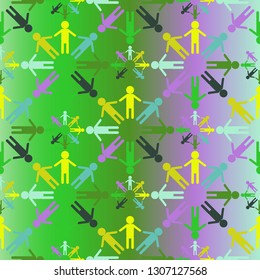 Flat pattern - colorful people background.