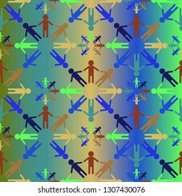 Flat pattern - colorful people background.