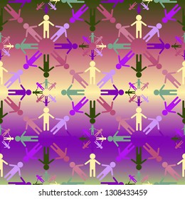 Flat pattern - colorful people background.