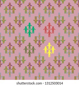 Flat pattern - colorful people background.