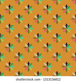 Flat pattern - colorful people background.