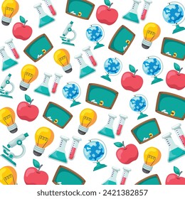 Flat pattern design for education school. Vector design