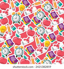 Flat pattern design for education school. Vector design