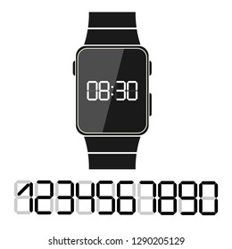 Flat pattern, Electronic clock with a set of numbers to design your time