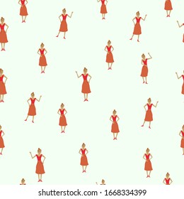 The flat pattern on a white backdrop. Vector design element. Dance style. White backdrop beautiful abstract background. Vector abstract banner design. Girl dancing.