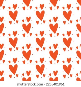 Un patrón plano de corazón rojo. Me encanta el fondo romántico. Diseño de San Valentín