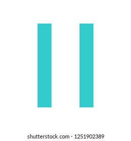 Flat pause icon audio sign player interface button. Multimedia audio video movie icons. Vector illustration a graphic element for web internet design.