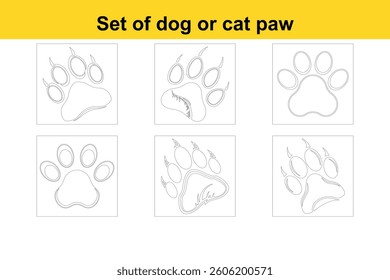 Flat Paw Print Icon for Dog and Cat Apps, Websites, and Pet Services