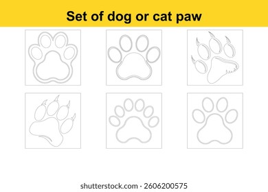 Flat Paw Print Icon for Dog and Cat Apps, Websites, and Pet Services