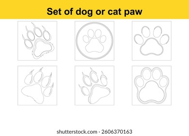 Flat Paw Print Icon for Dog and Cat Apps, Websites, and Pet Services