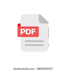 Flat PDF Document File Icon