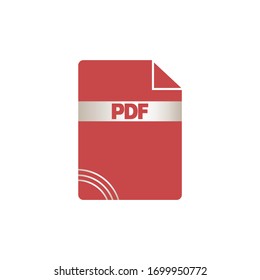 Flat pdf icon vector illustration with white background