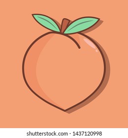 Flat Peach Design on Editable Vector