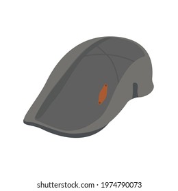 Flat peaky scally cap isolated on white background, vector.