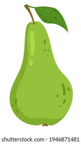 pera plana. Ilustración vectorial aislada en fondo blanco.